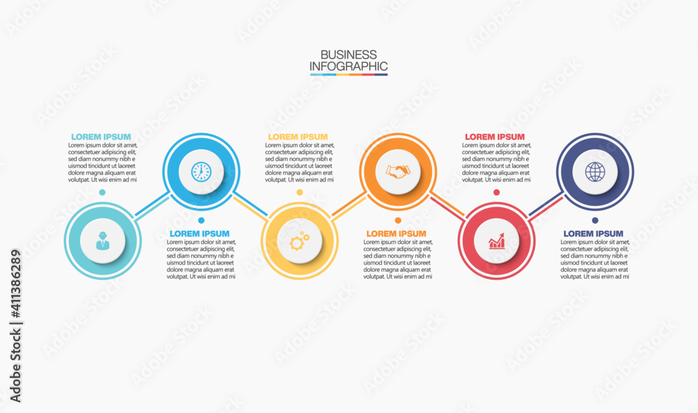 Vetor de Business data visualization. timeline infographic icons ...