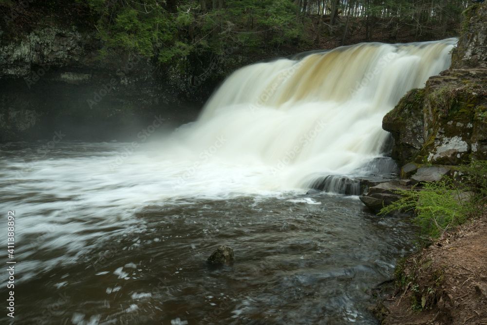 Rushing cascade of Wadsworth Falls in Middlefield, Connecticut. Rushing cascade of Wadsworth Falls in Middlefield, Connecticut.