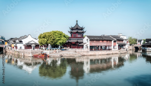 Street view of old buildings in Suzhou ancient town