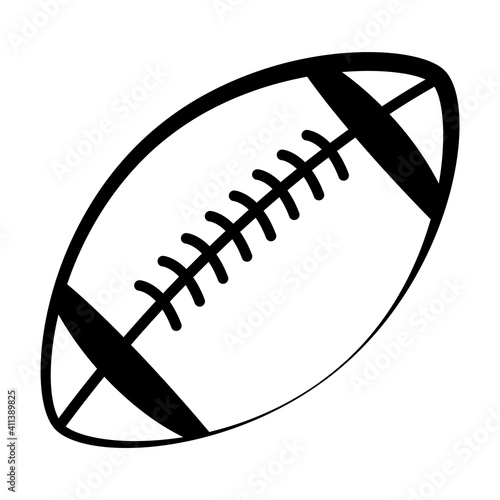 american football icon on white background. black football sign. flat style. sports ball symbol. rugby ball sign.