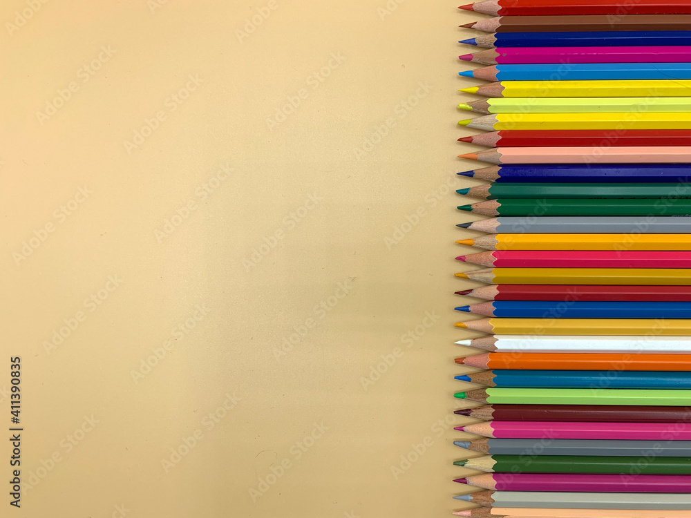 Color pencils, empty space to place text Color pencils, empty space to place text