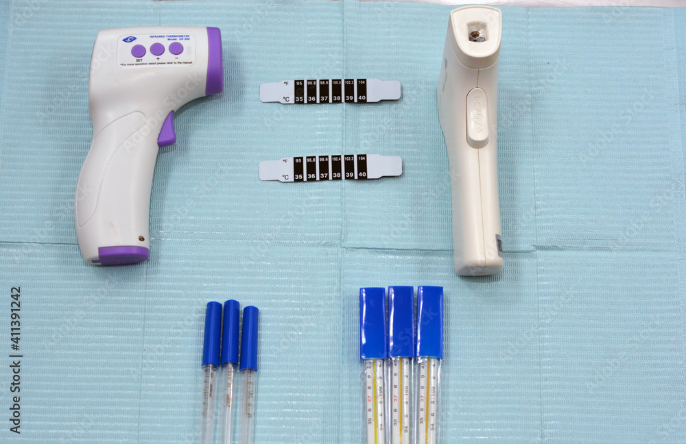 Non contact infrared forehead digital thermometer,. strip contact