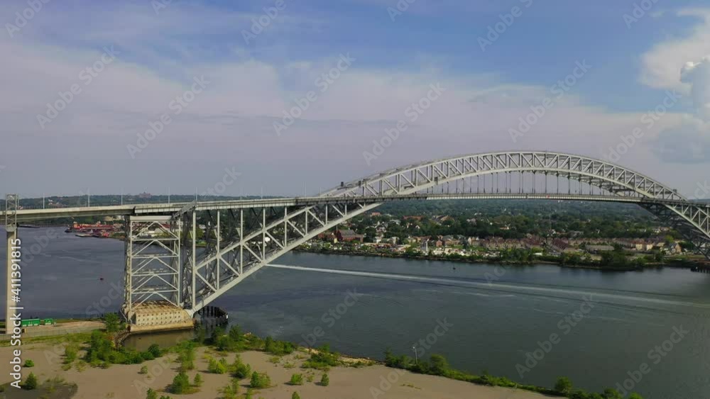 Beautiful Aerial Slider Shot of the Bayonne Bridge in New Jersey Beautiful Aerial Slider Shot of the Bayonne Bridge in New Jersey