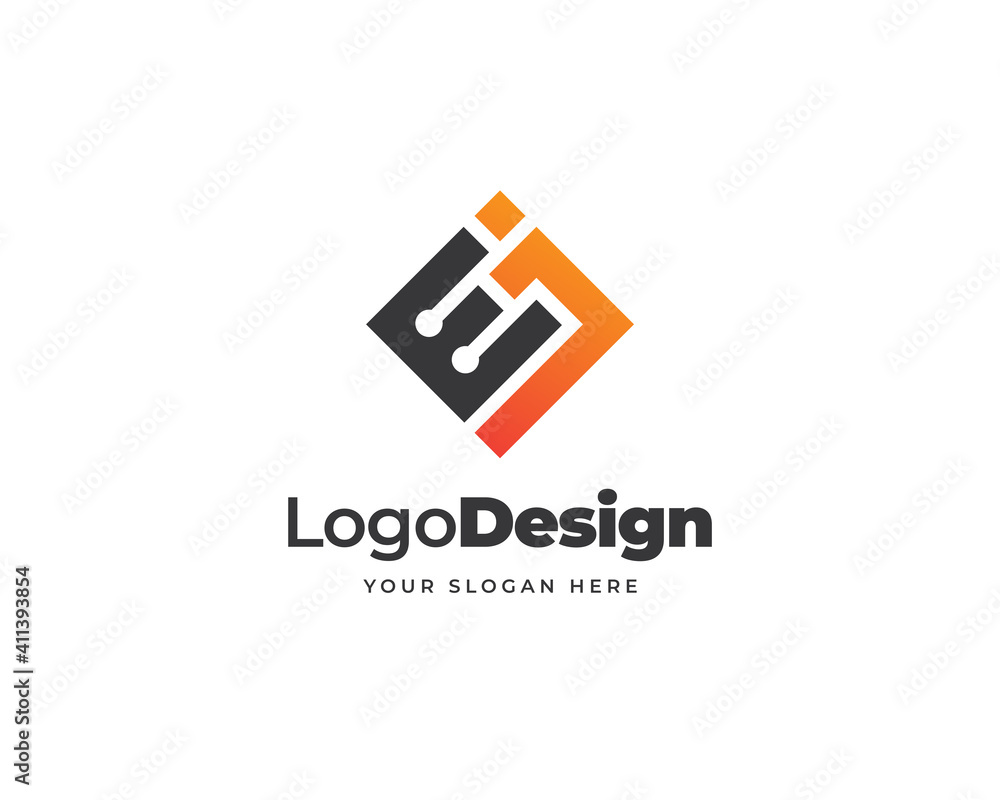 EJ letter tech logo vector. Creative modern tech logo design EJ letter tech logo vector. Creative modern tech logo design
