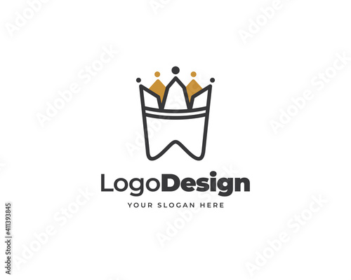 Modern king dental logo vector. Creative Health logo design