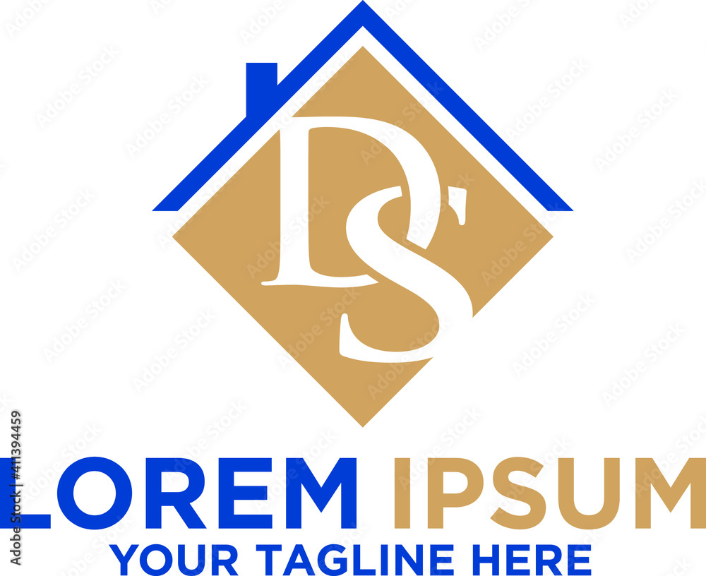 Fototapeta premium House properties letter DS logo