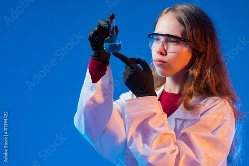 Study of chemistry. The gir...