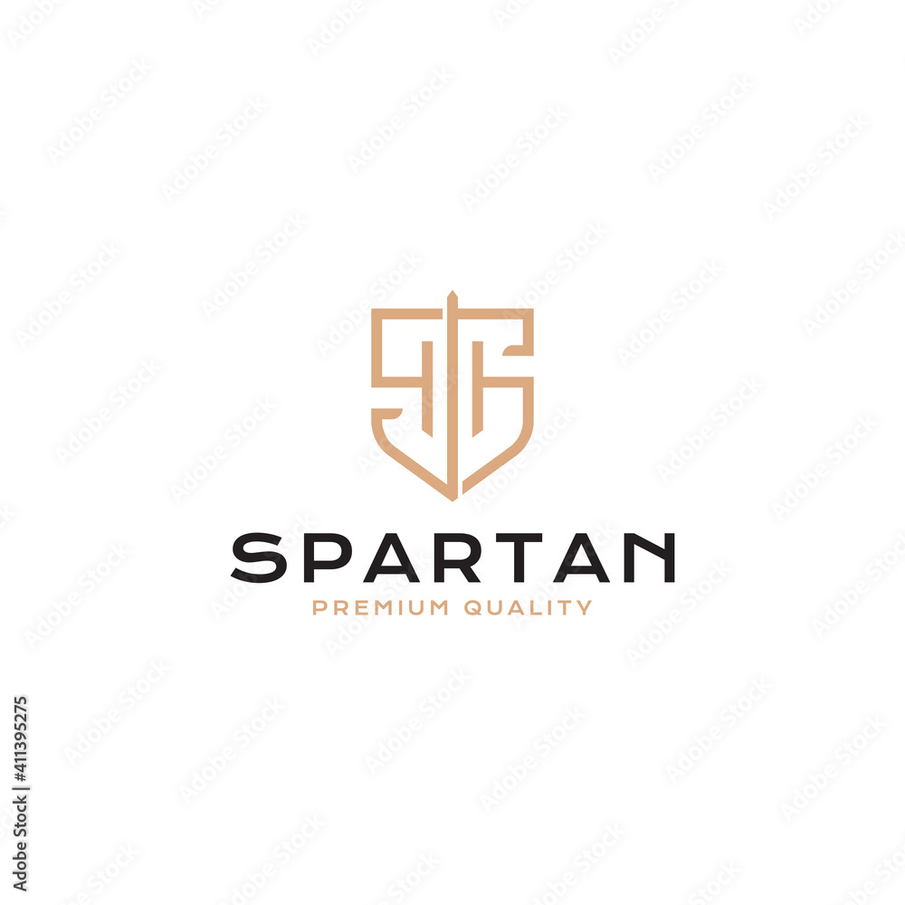 Letter S shield logo design with simple style Letter S shield logo design with simple style