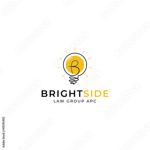 Bright lamp logo design with modern style