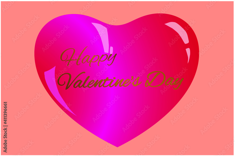valentine card with pink heart 