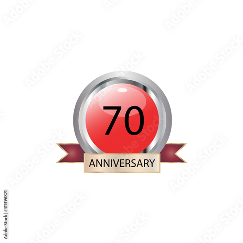 70 years anniversary celebration vector template design illustration