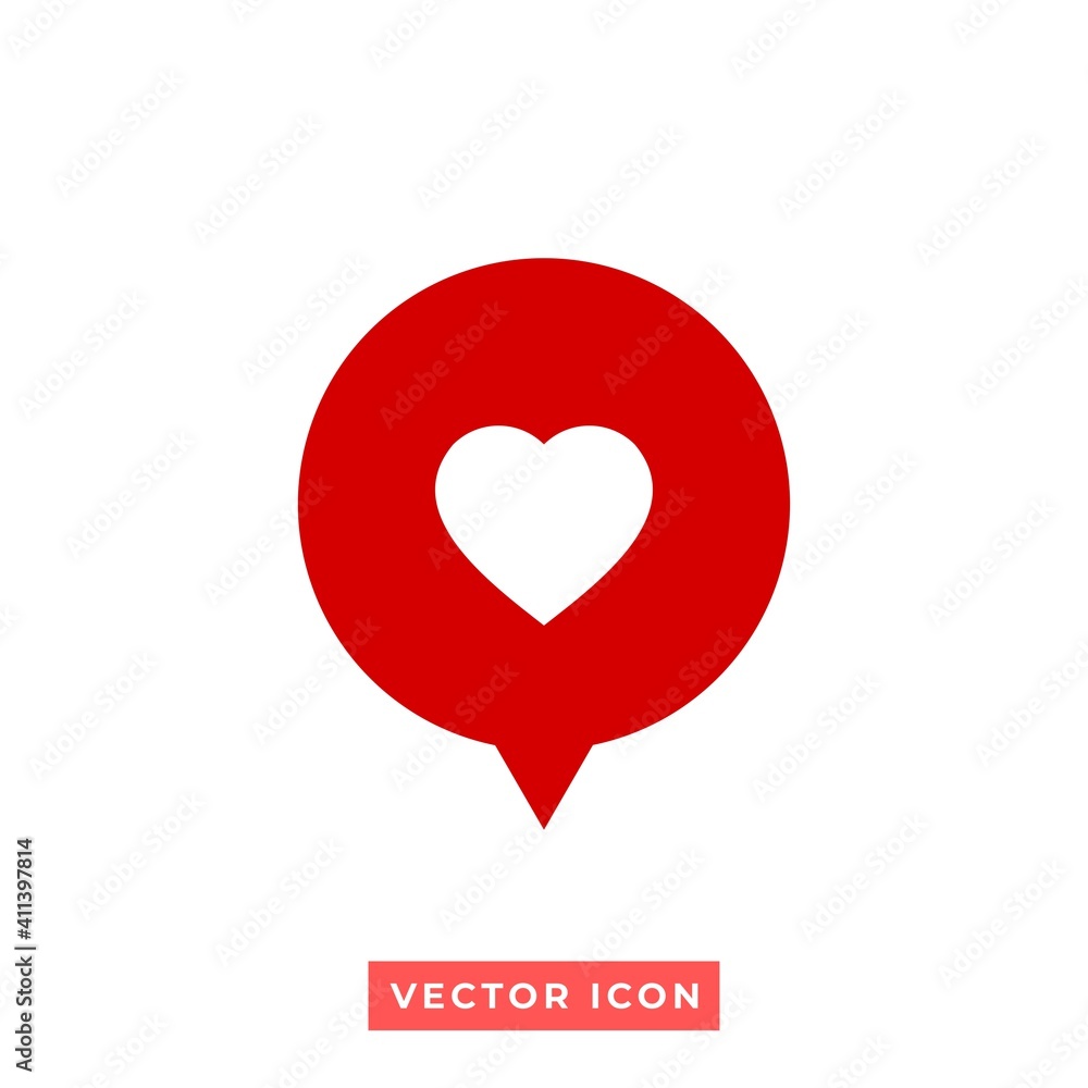 illustration of a heart inside a bubble chat icon. vector symbol. illustration of a heart inside a bubble chat icon. vector symbol.