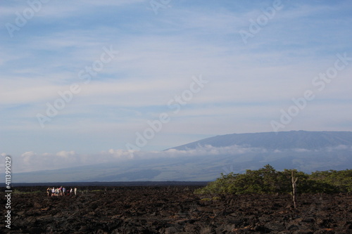 Volcanic landscape in the Galapagos Islands.