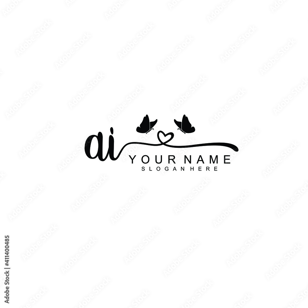 AI Initial handwriting logo template vector AI Initial handwriting logo template vector