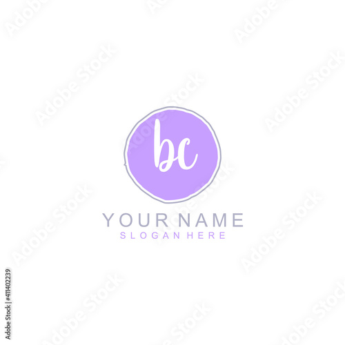 BC Initial handwriting logo template vector © LAURIS