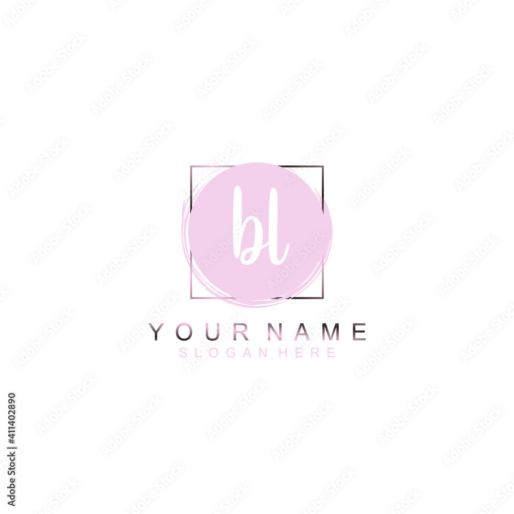 BL Initial handwriting logo template vector BL Initial handwriting logo template vector