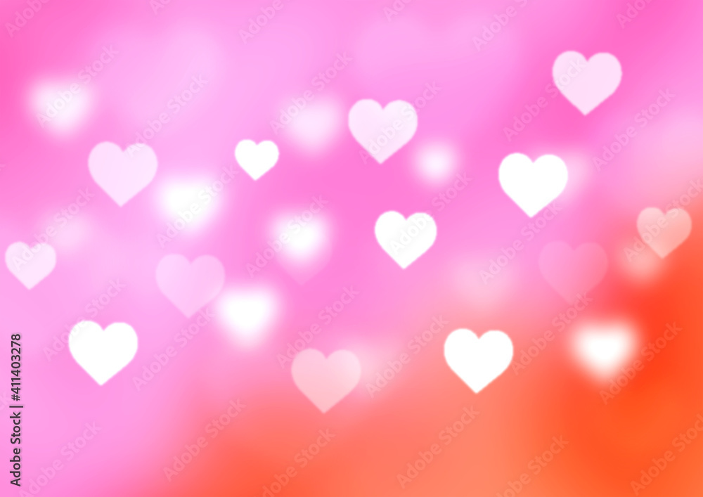 Abstract pink heart shape blur gradient texture background. Happy valentine, and love concept