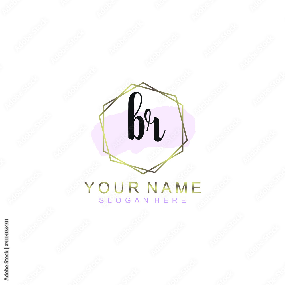 BR Initial handwriting logo template vector BR Initial handwriting logo template vector