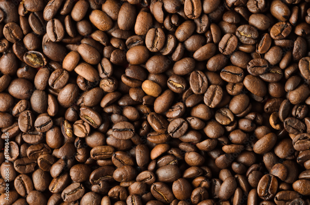 Texture from roasted coffee beans closeup, background. Texture from roasted coffee beans closeup, background.