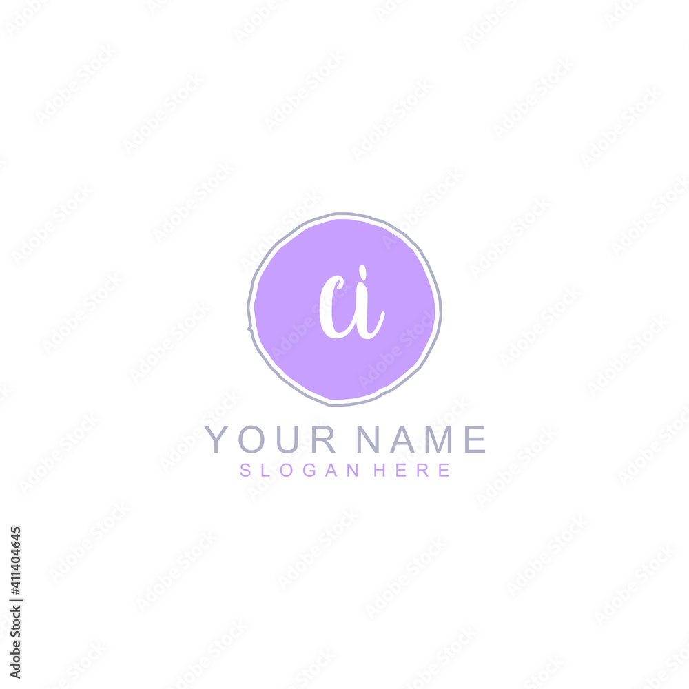 CI Initial handwriting logo template vector CI Initial handwriting logo template vector
