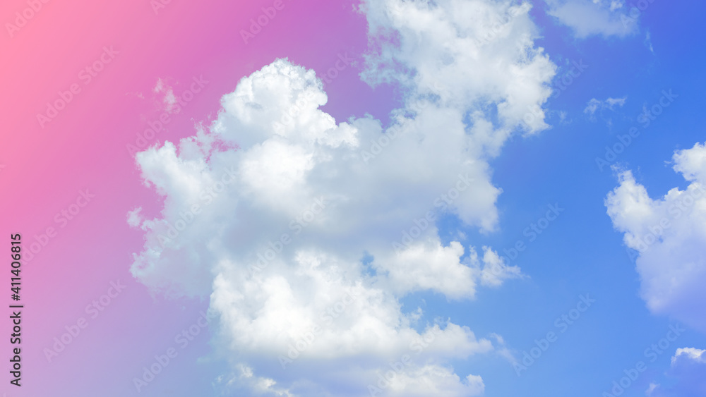 Fototapeta premium abstract beauty soft pink sweet pastel with fluffy clouds on sky. multi color rainbow image. fantasy growing sweet light