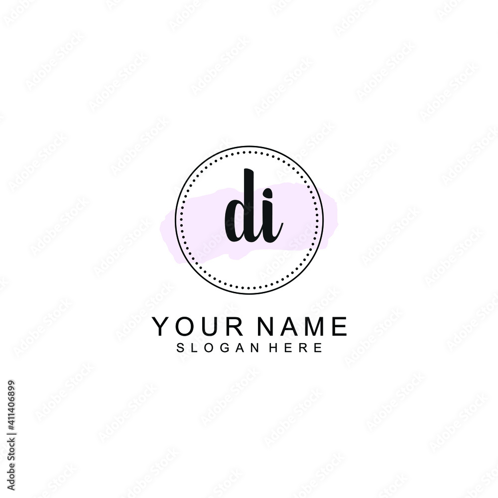 DI Initial handwriting logo template vector DI Initial handwriting logo template vector