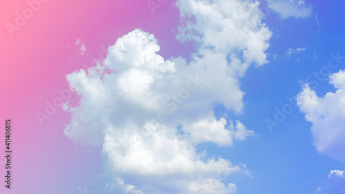 abstract beauty soft pink sweet pastel with fluffy clouds on sky. multi color rainbow image. fantasy growing sweet light