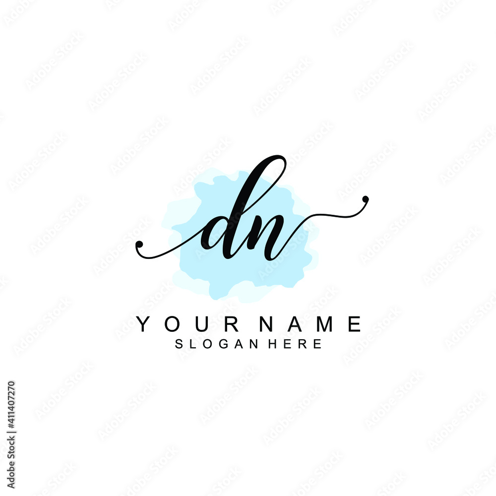 DN Initial handwriting logo template vector DN Initial handwriting logo template vector