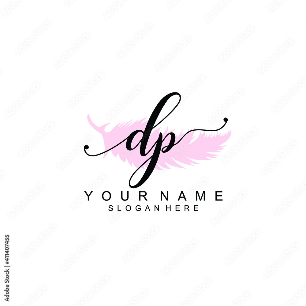 DP Initial handwriting logo template vector DP Initial handwriting logo template vector