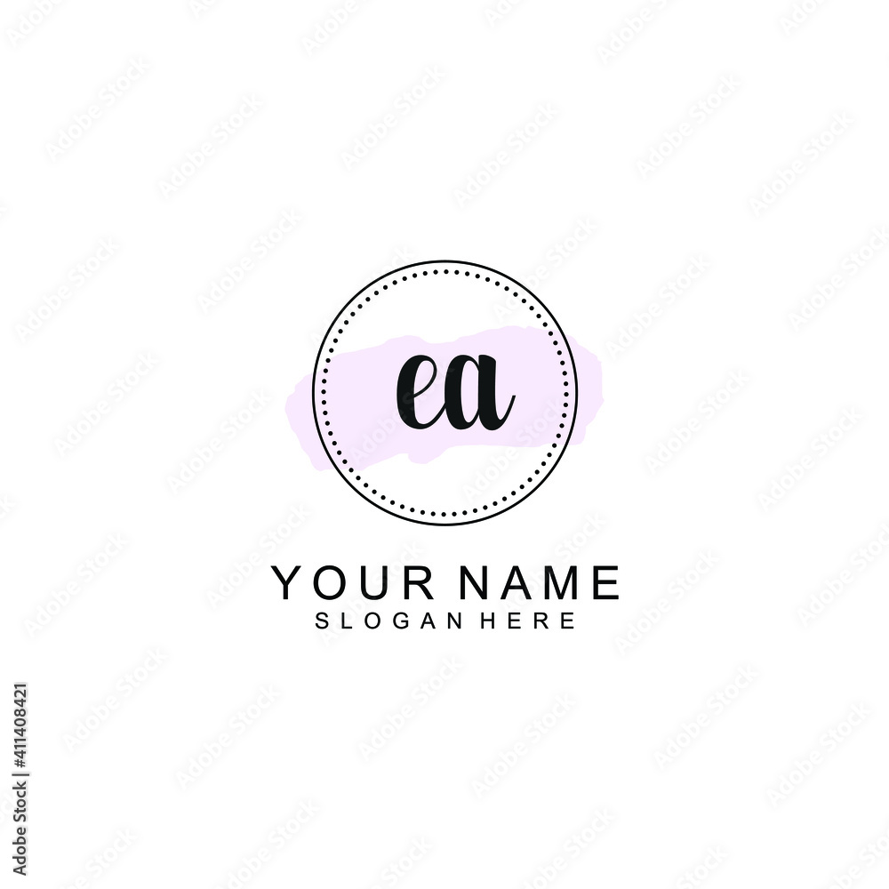 EA Initial handwriting logo template vector EA Initial handwriting logo template vector