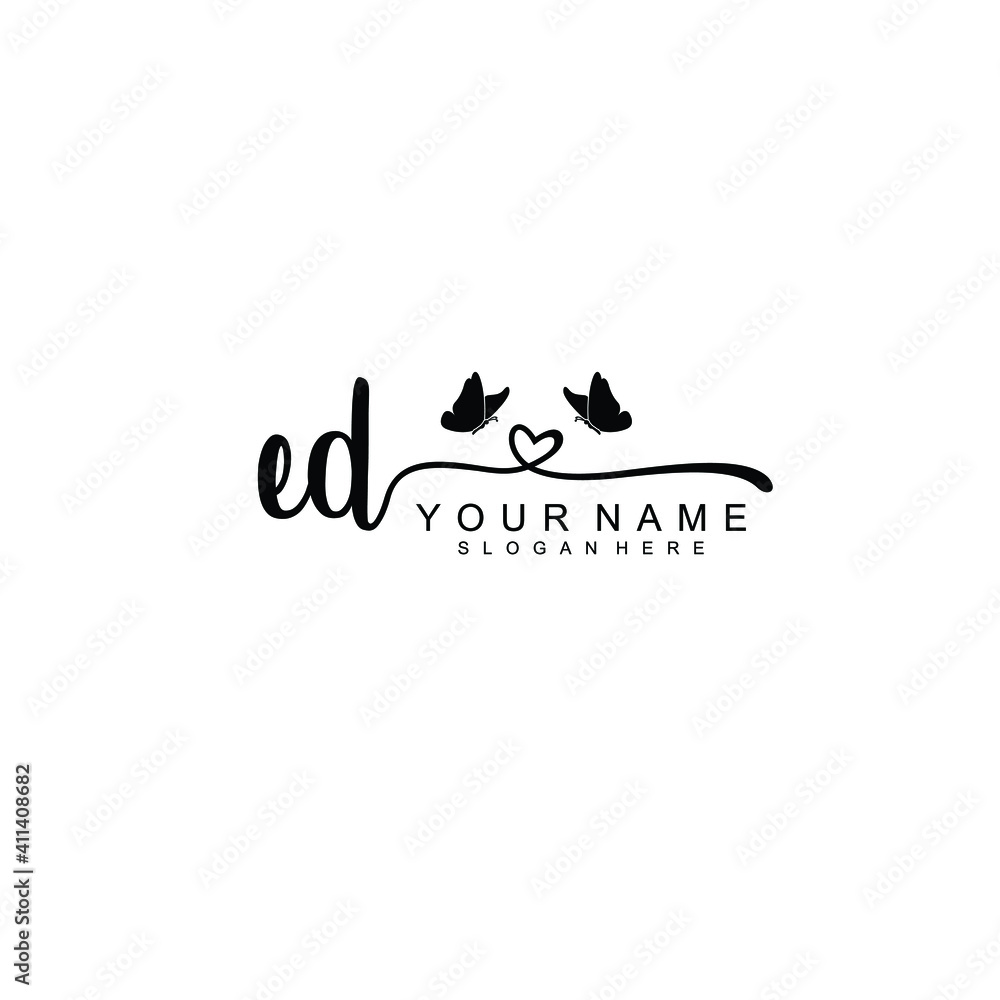 ED Initial handwriting logo template vector ED Initial handwriting logo template vector