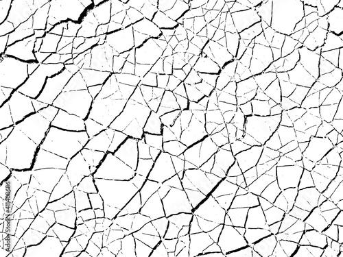 The cracks texture white and black. Vector background. Cracked earth. Structure of cracking. Cracks in dry surface soil texture. shards