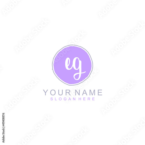 EG Initial handwriting logo template vector