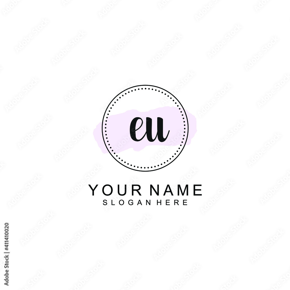 EU Initial handwriting logo template vector EU Initial handwriting logo template vector
