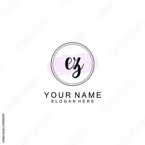 EZ Initial handwriting logo template vector