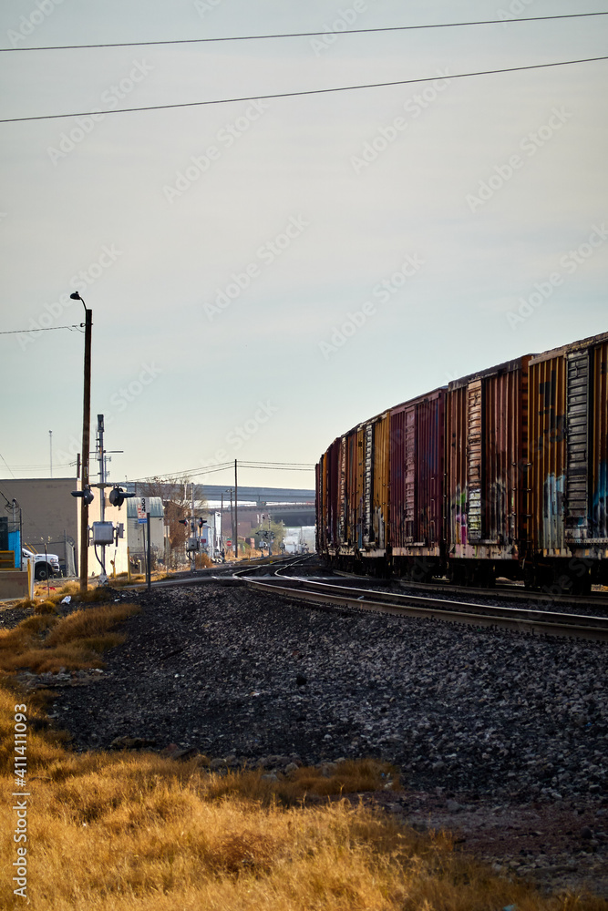 freight train on the railway