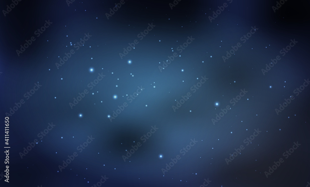 Abstract vector background with night sky and stars. Illustration of outer space and Milky Way