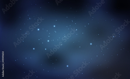 Abstract vector background with night sky and stars. Illustration of outer space and Milky Way