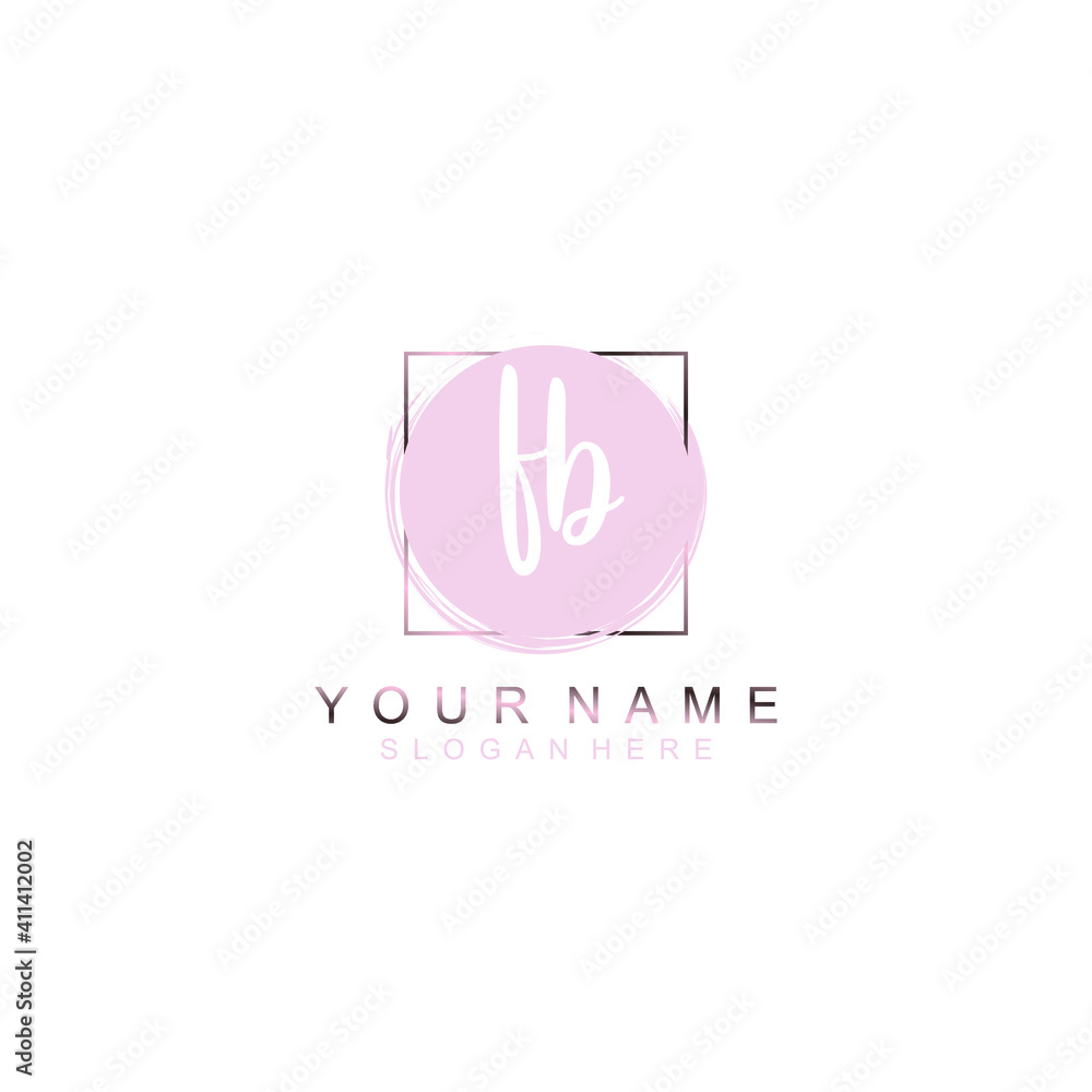 FB Initial handwriting logo template vector FB Initial handwriting logo template vector