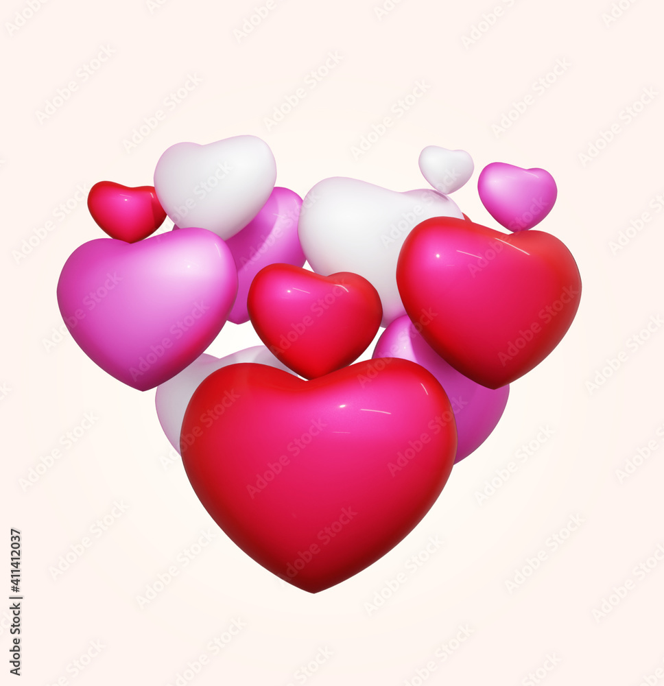 Heart 3D Rendering Isolated Image