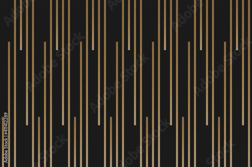 Vertical stripe of pattern vector. Design regular lines gradient gold on black background. Design print for illustration  texture  textile  wallpaper  background. Set 2