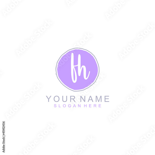 FH Initial handwriting logo template vector © LAURIS