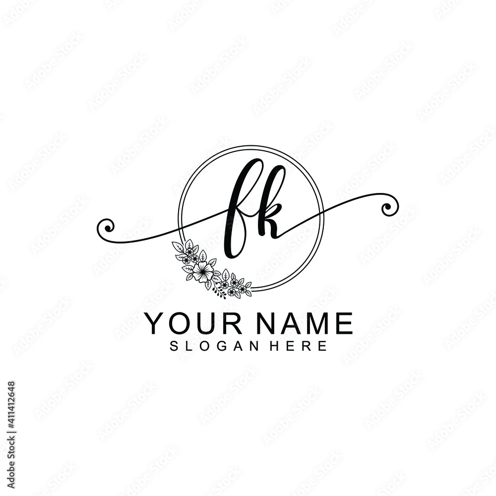 FK Initial handwriting logo template vector FK Initial handwriting logo template vector