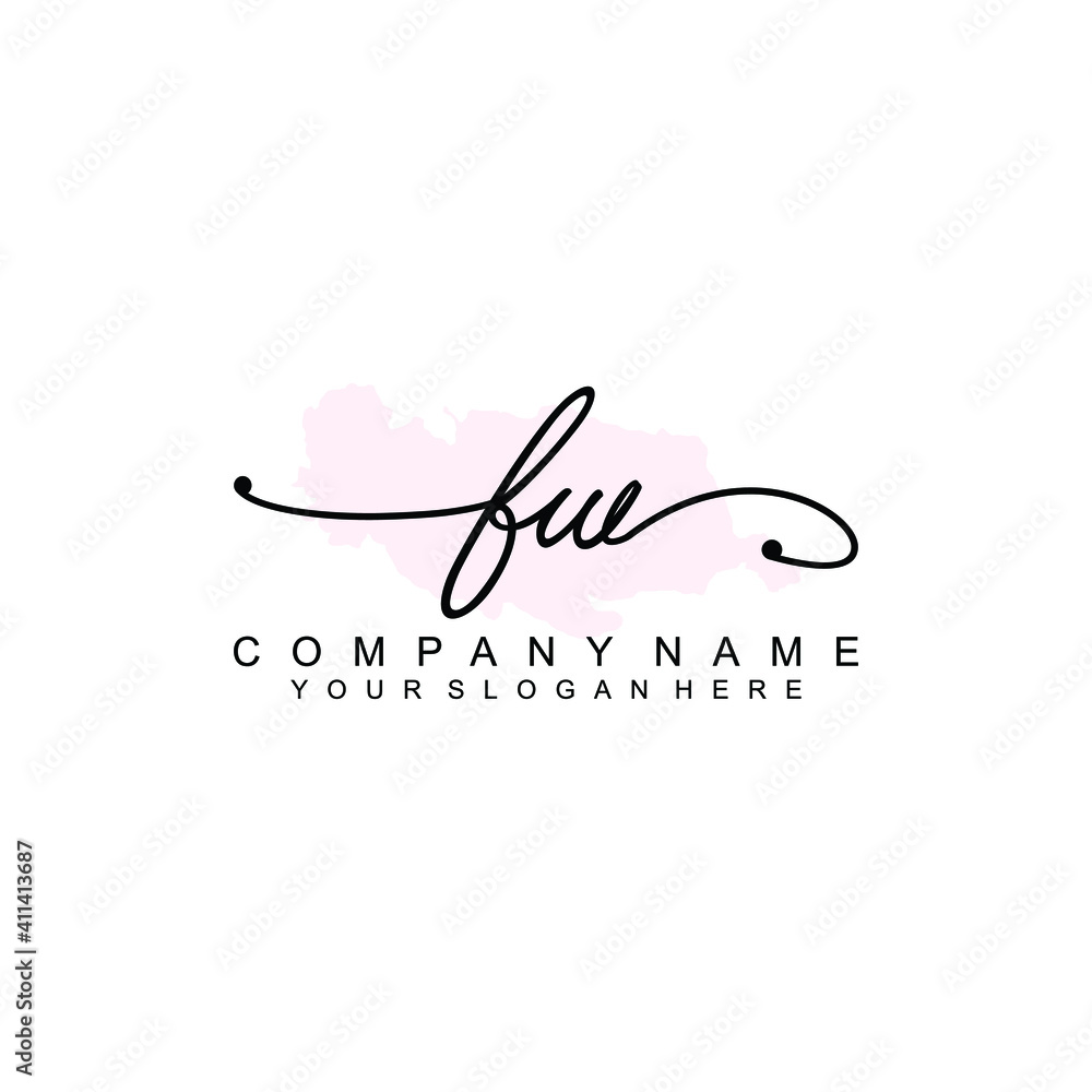 FW Initial handwriting logo template vector FW Initial handwriting logo template vector