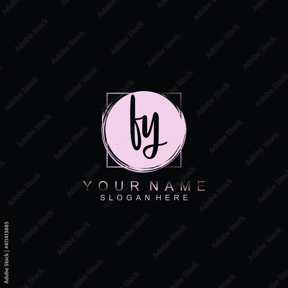 FY Initial handwriting logo template vector FY Initial handwriting logo template vector
