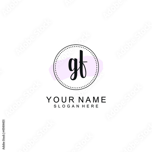 GF Initial handwriting logo template vector