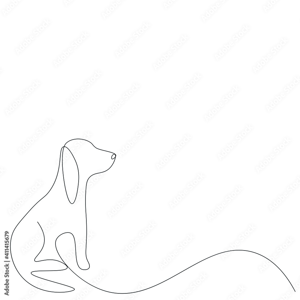 Dog animal drawing, vector illustration