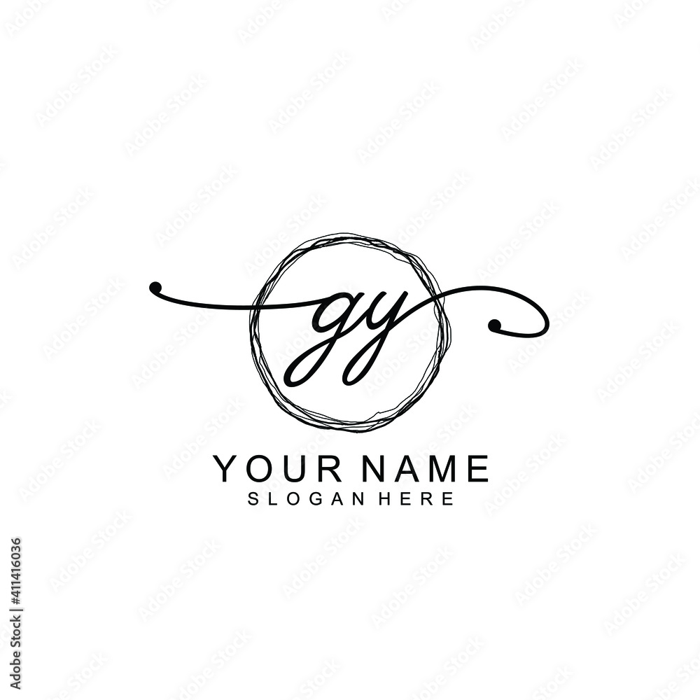 GY Initial handwriting logo template vector GY Initial handwriting logo template vector