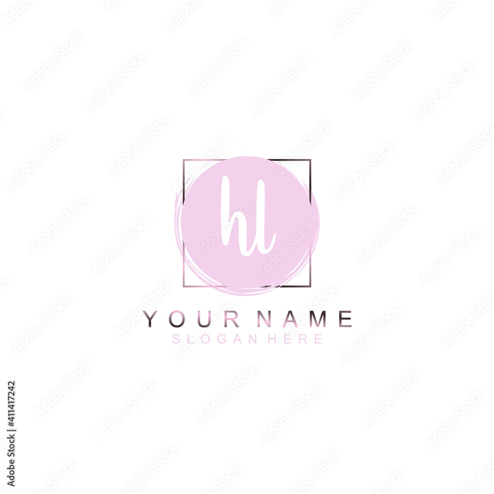 HL Initial handwriting logo template vector HL Initial handwriting logo template vector