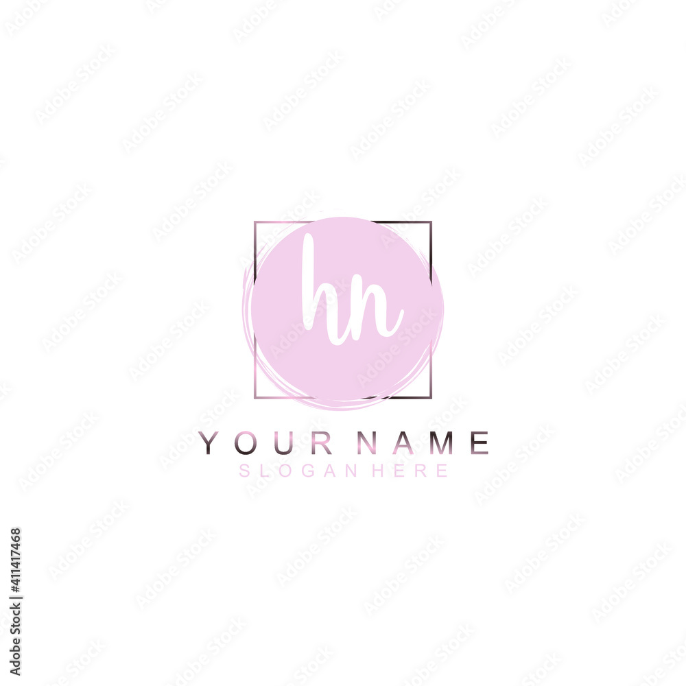 HN Initial handwriting logo template vector HN Initial handwriting logo template vector